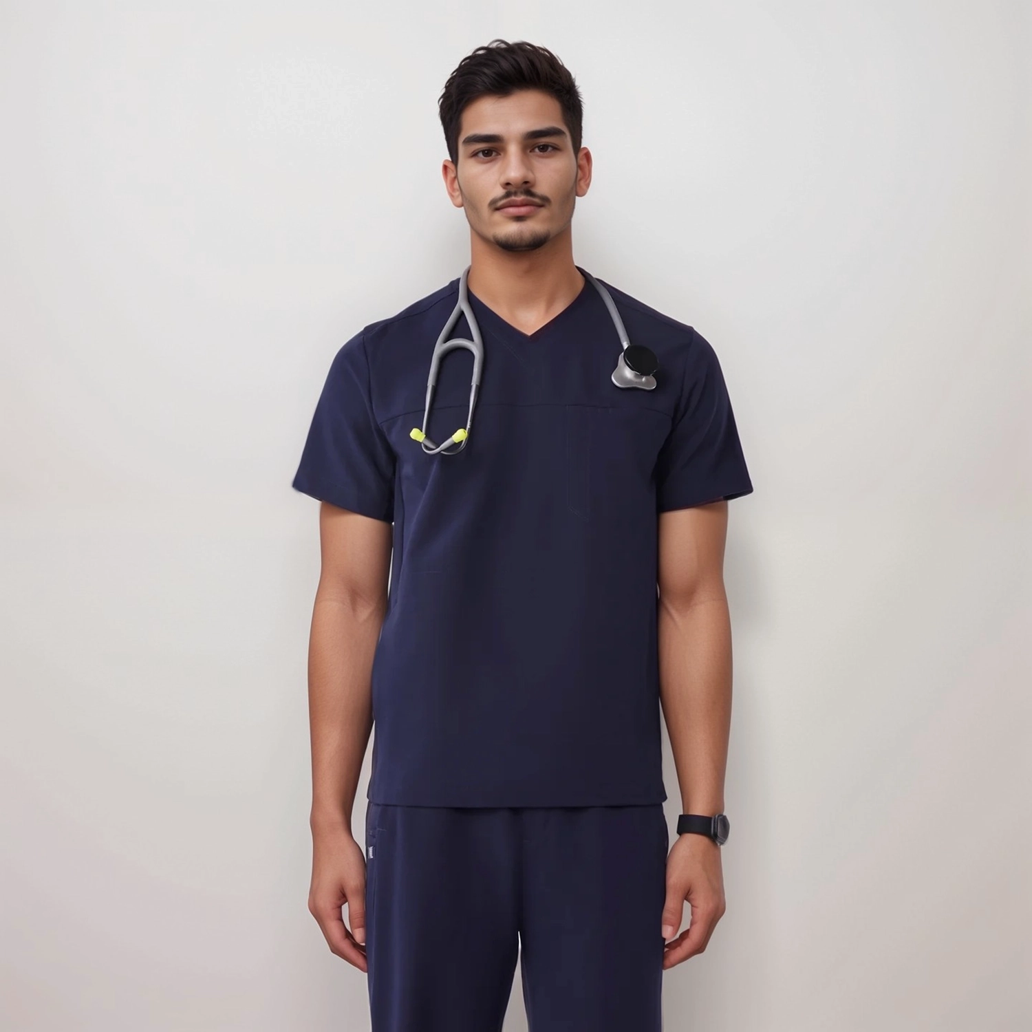 Fashion Men's Scrub Tops with V neck SSM05T