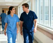 Nurses Wearing Blue Scrubs