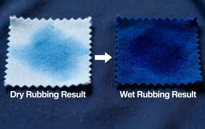 Comparison of dry and wet rubbing colorfastness test results