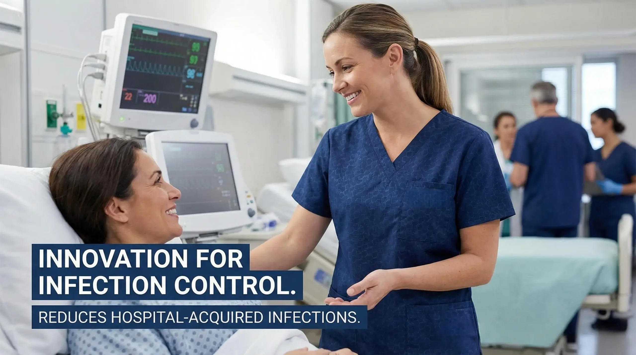 Healthcare Professional Wearing Antimicrobial Fabric Scrubs