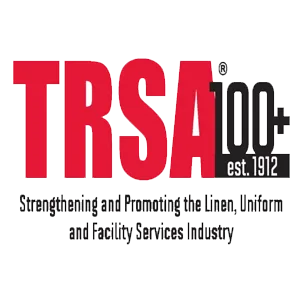 TRSA member badge for the textile rental and uniform services industry